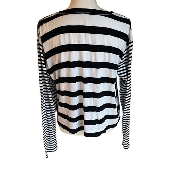 Splendid Long Sleeve Stripe Crop Top Size Large - Picture 5 of 6